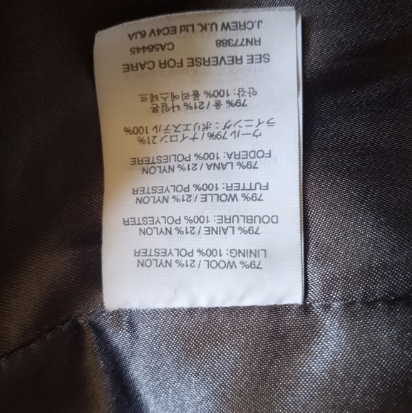 J. Crew Stadium Cloth Classic  Preppy Wool Placket Zipper Casual Black Jacket - Picture 6 of 8